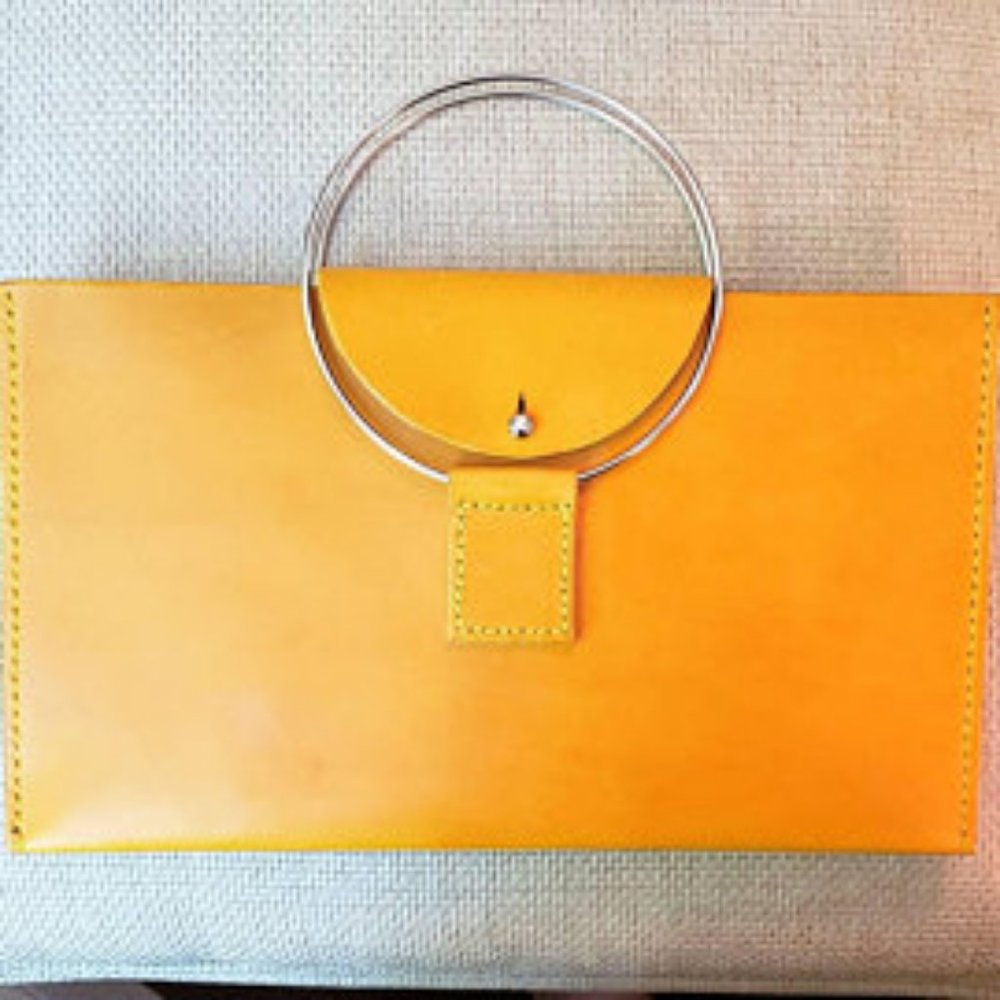 ScapeGrace Designs Sunshine Yellow Leather Clutch